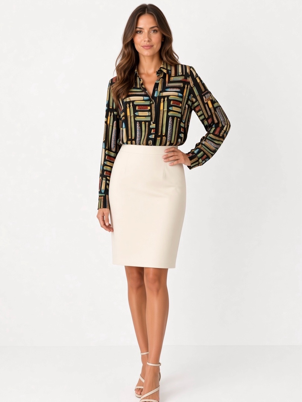LIZ CLAIBORNE SIZE 10 CREAM SKIRT